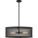 Industro 5 Light 25 inch Black with Brushed Nickel Accents Chandelier Ceiling Light