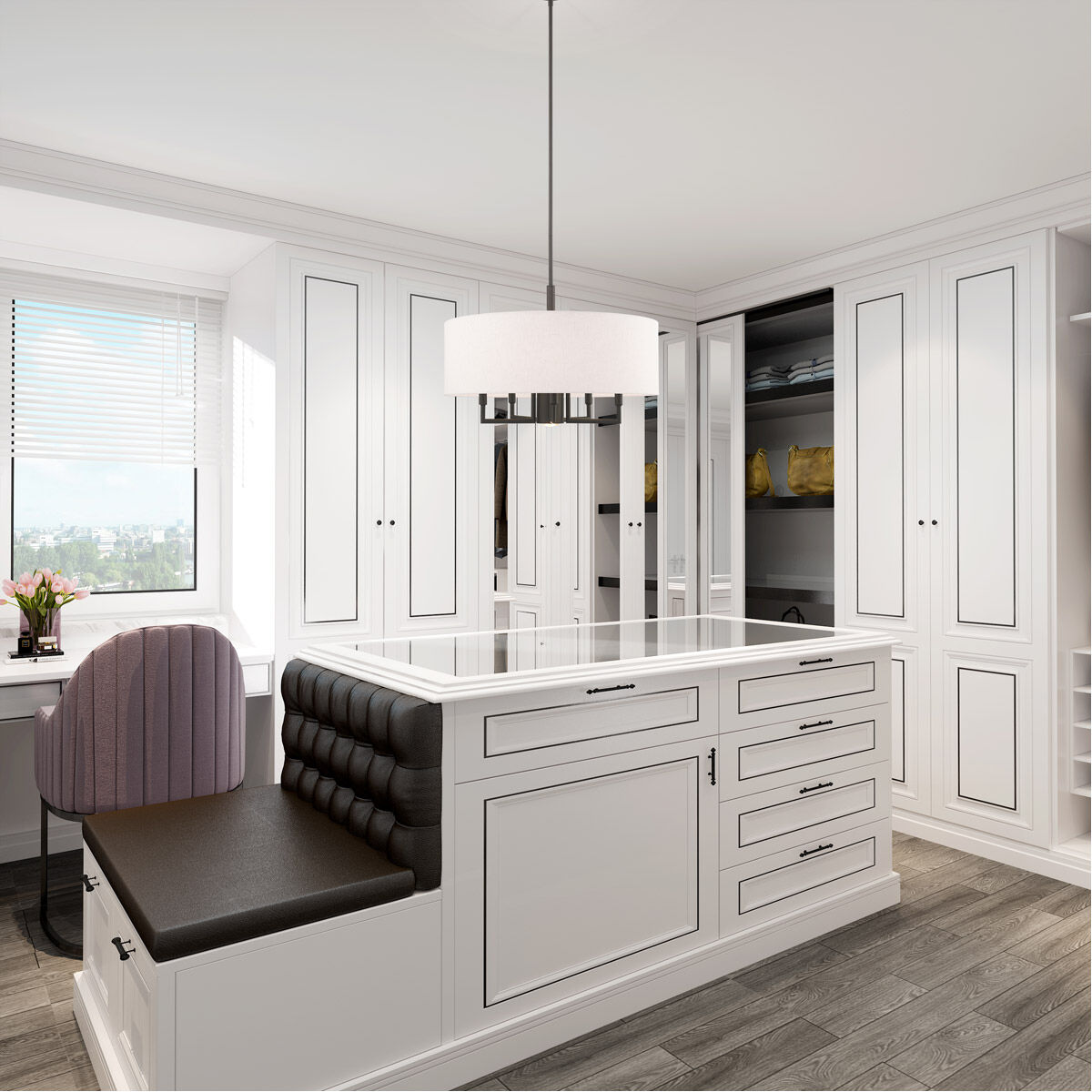 Meridian 6 Light 24 inch English Bronze Pendant Chandelier Ceiling Light