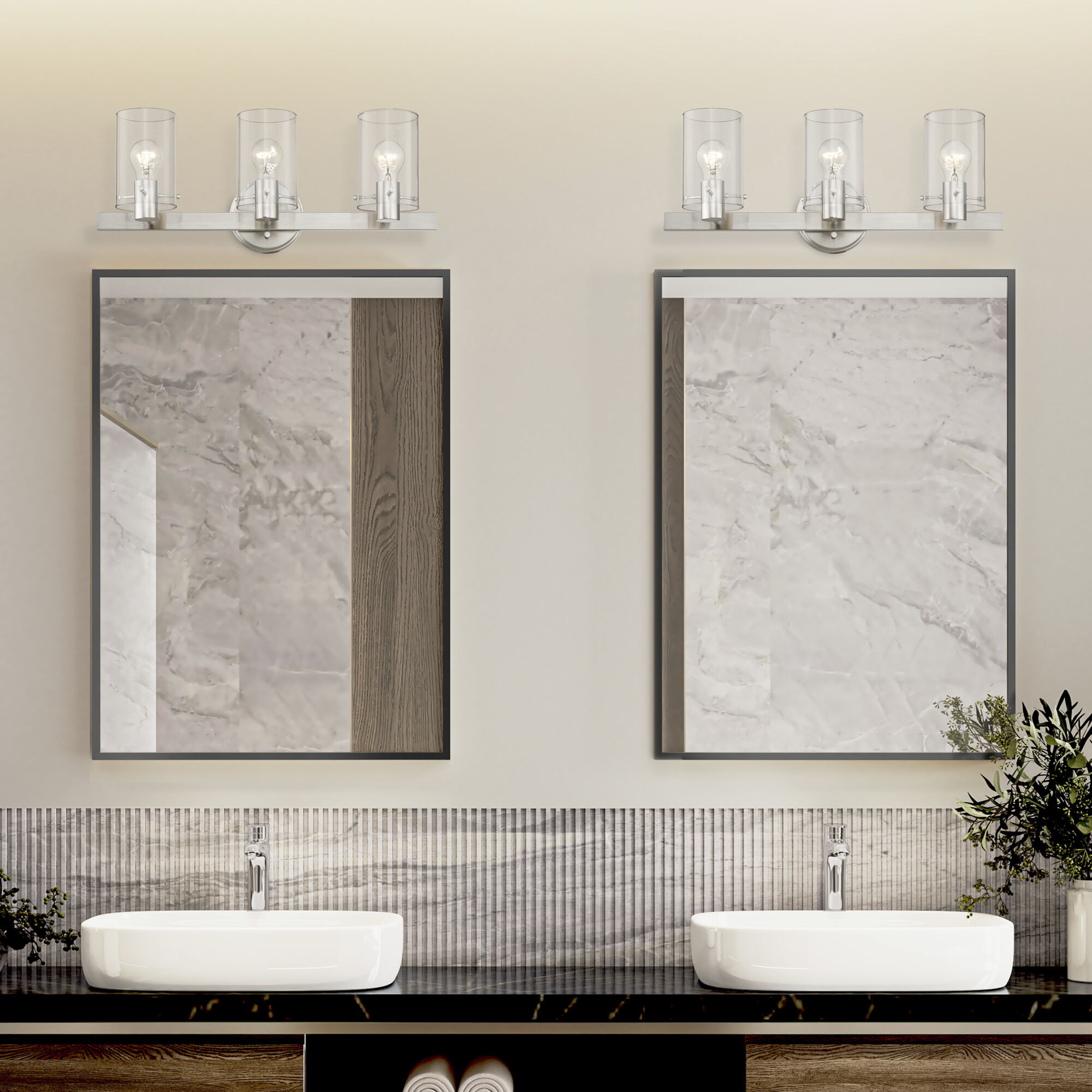 Munich 3 Light 23 inch Brushed Nickel Vanity Sconce Wall Light