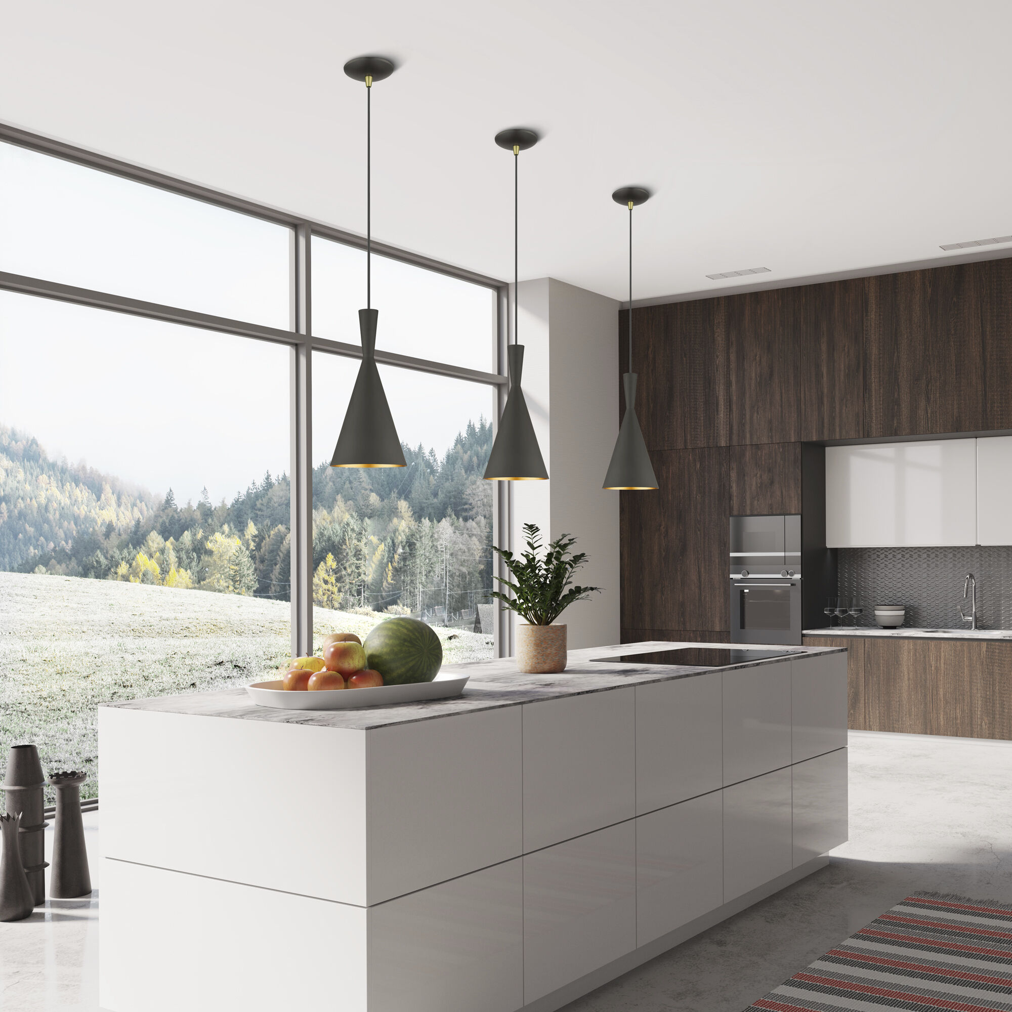 Waldorf 1 Light 7.25 inch Bronze with Antique Brass Finish Accents Pendant Ceiling Light in Bronze with Antique Brass Accent