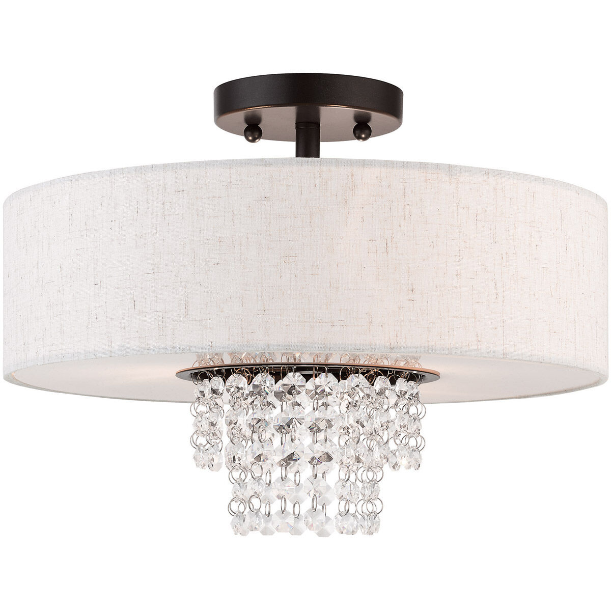 Carlisle 3 Light 15 inch English Bronze Semi-Flush Mount Ceiling Light
