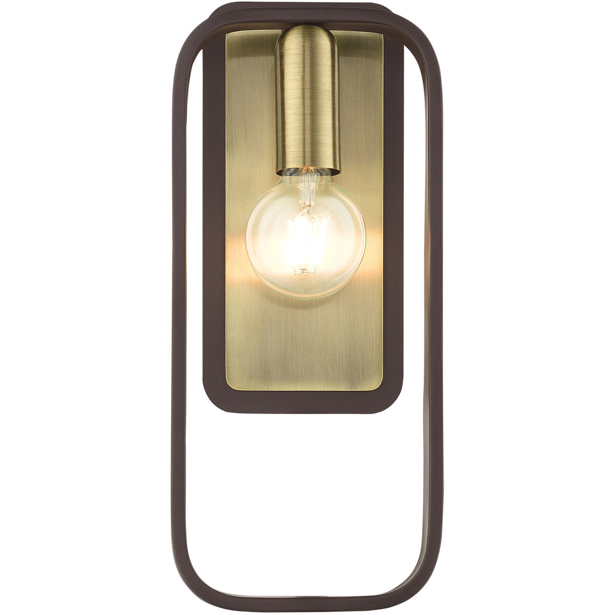 Bergamo 1 Light 7 inch Bronze with Antique Brass Accents ADA ADA Single Sconce Wall Light