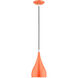 Amador 1 Light 6.25 inch Shiny Orange with Polished Chrome Accents Mini Pendant Ceiling Light