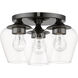 Willow 3 Light 13 inch Black Chrome Flush Mount Ceiling Light