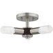 Copenhagen 3 Light 14 inch Brushed Nickel Semi-Flush Mount Ceiling Light