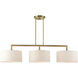 Meridian Linear Chandelier Ceiling Light in Antique Brass