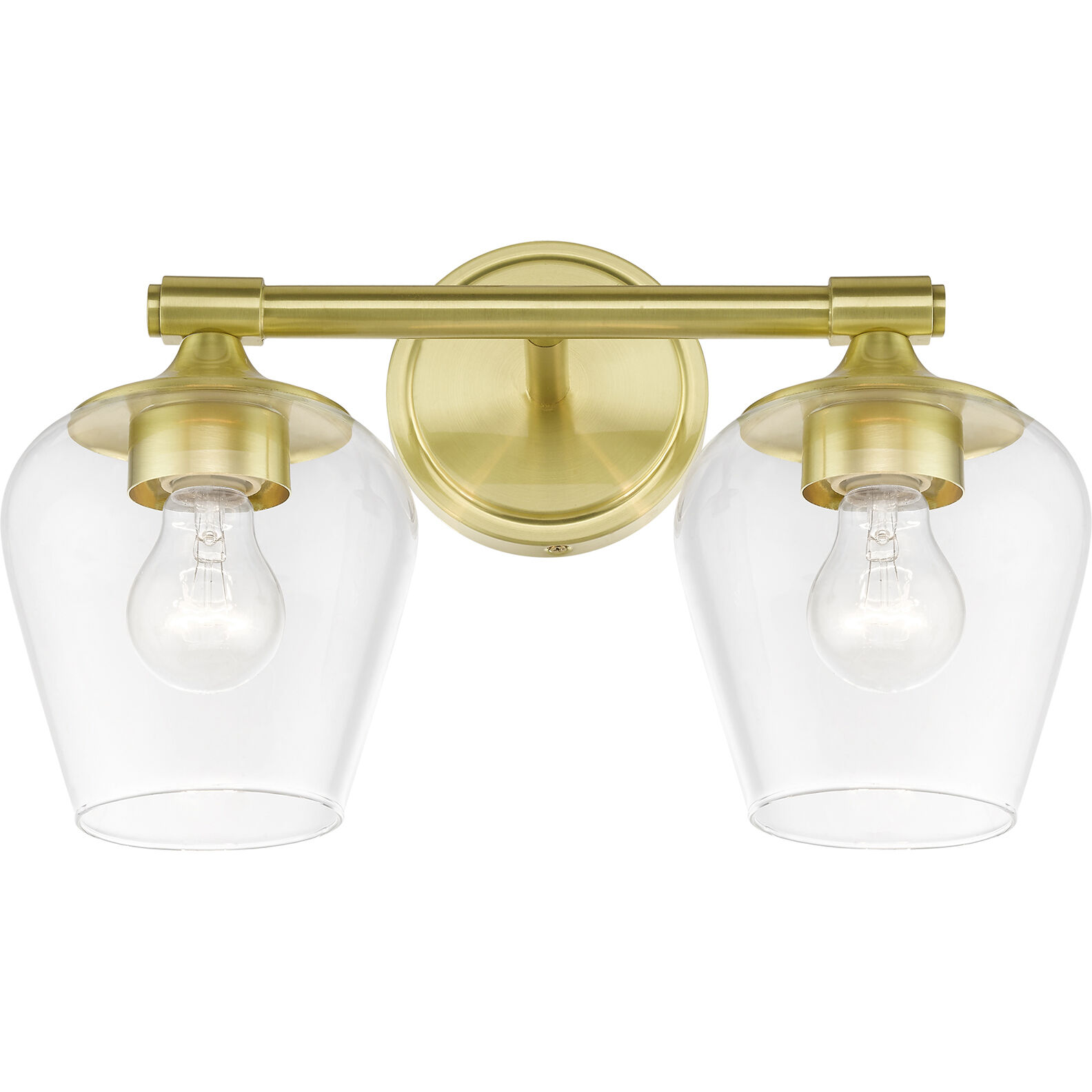 Willow 2 Light 15 inch Satin Brass Vanity Sconce Wall Light