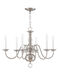 Williamsburgh 6 Light 24 inch Brushed Nickel Chandelier Ceiling Light
