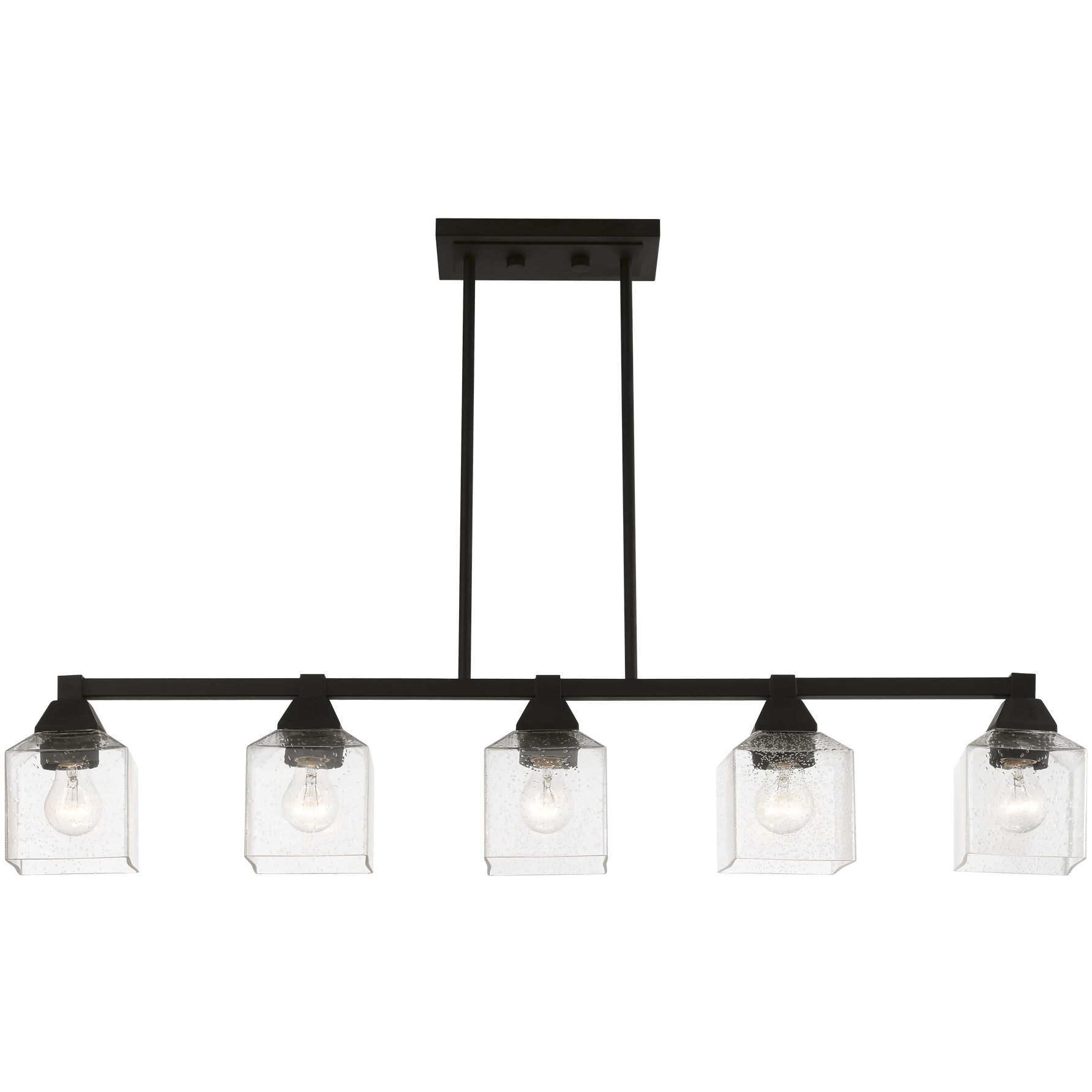 Aragon 5 Light 42 inch Black Linear Chandelier Ceiling Light