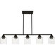Aragon 5 Light 42 inch Black Linear Chandelier Ceiling Light