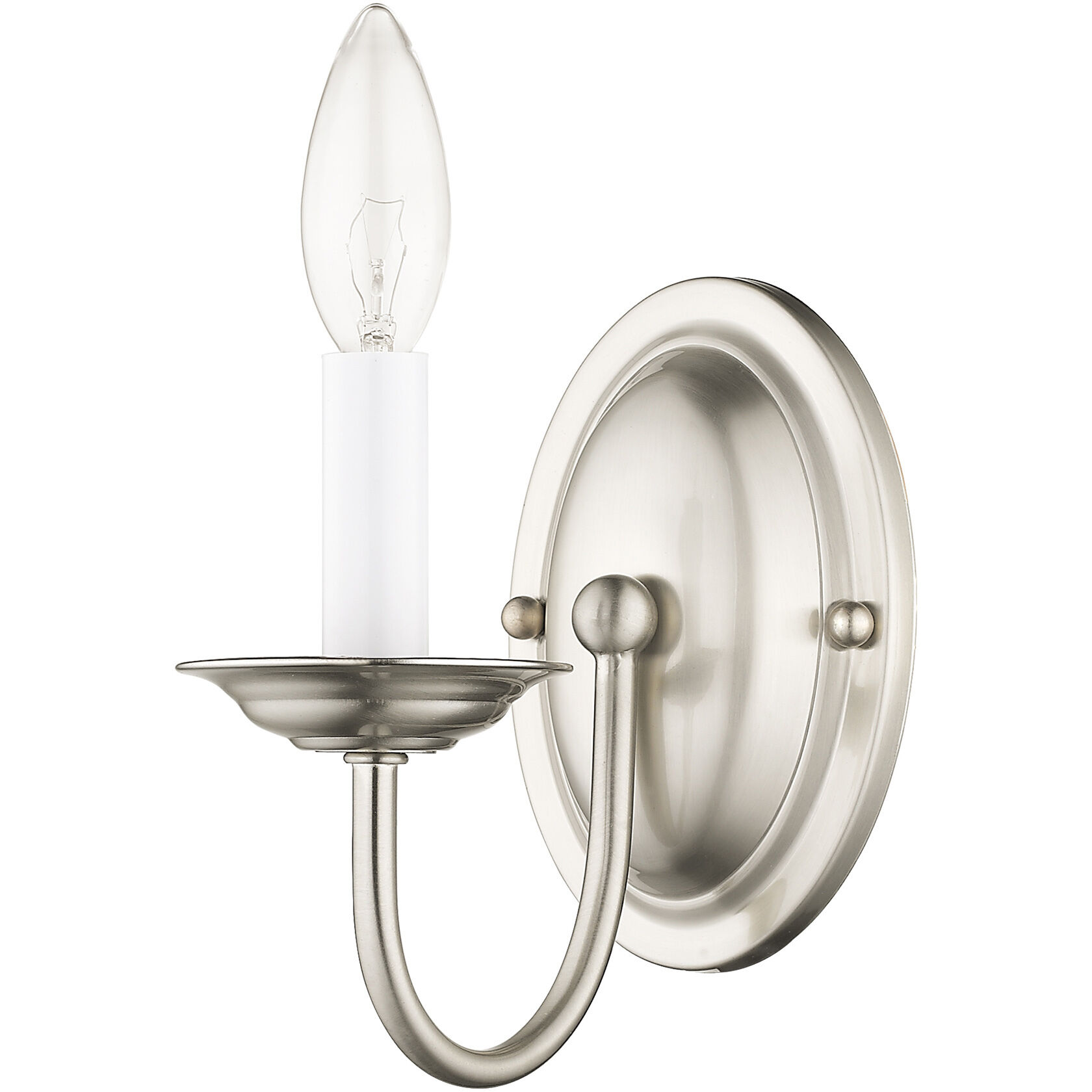Home Basics 1 Light 4 inch Brushed Nickel Wall Sconce Wall Light