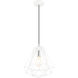 Geometric 1 Light 12 inch Shiny White Pendant Ceiling Light