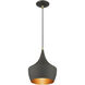 Waldorf 1 Light 9.5 inch Bronze with Antique Brass Finish Accents Pendant Ceiling Light in Bronze with Antique Brass Accent