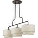 Manorwood 3 Light 12 inch English Bronze Extra Large Linear Chandelier Ceiling Light, Extra Large