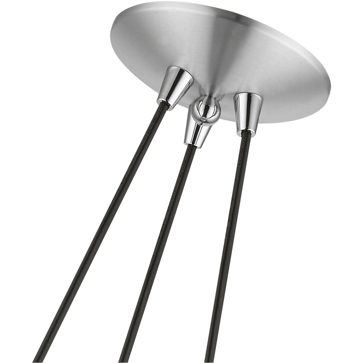 Amador 3 Light 25 inch Brushed Aluminum with Polished Chrome Accents Cluster Pendant Ceiling Light