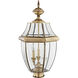 Monterey 3 Light 23.5 inch Antique Brass Outdoor Post Top Lantern