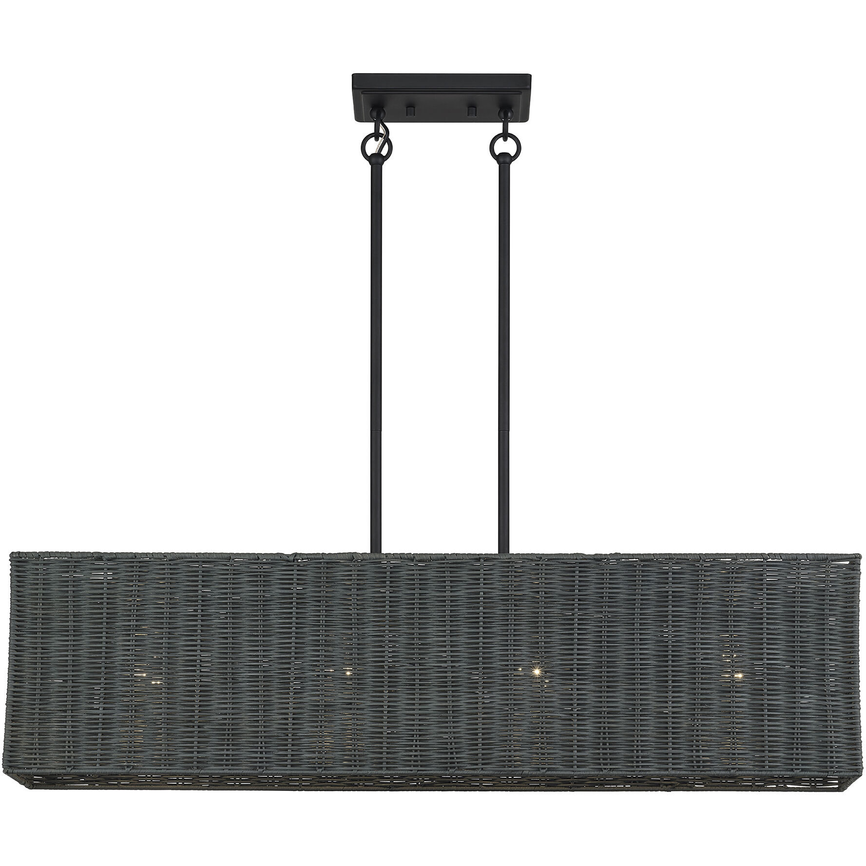 Weavington 4 Light 36 inch Black Linear Chandelier Ceiling Light, Large