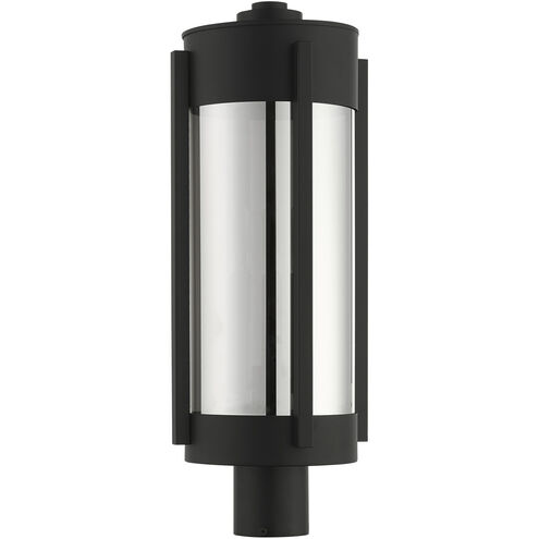 Sheridan 3 Light 22 inch Black with Brushed Nickel Candles Outdoor Post Top Lantern