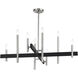 Denmark 8 Light 36 inch Brushed Nickel with Black Accents Chandelier Ceiling Light
