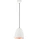 Arlington 1 Light 10 inch White with Brushed Nickel Accents Pendant Ceiling Light
