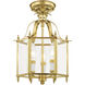 Livingston 3 Light 10 inch Polished Brass Convertible Mini Pendant/Ceiling Mount Ceiling Light