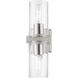Clarion 2 Light 5 inch Brushed Nickel Vanity Sconce Wall Light