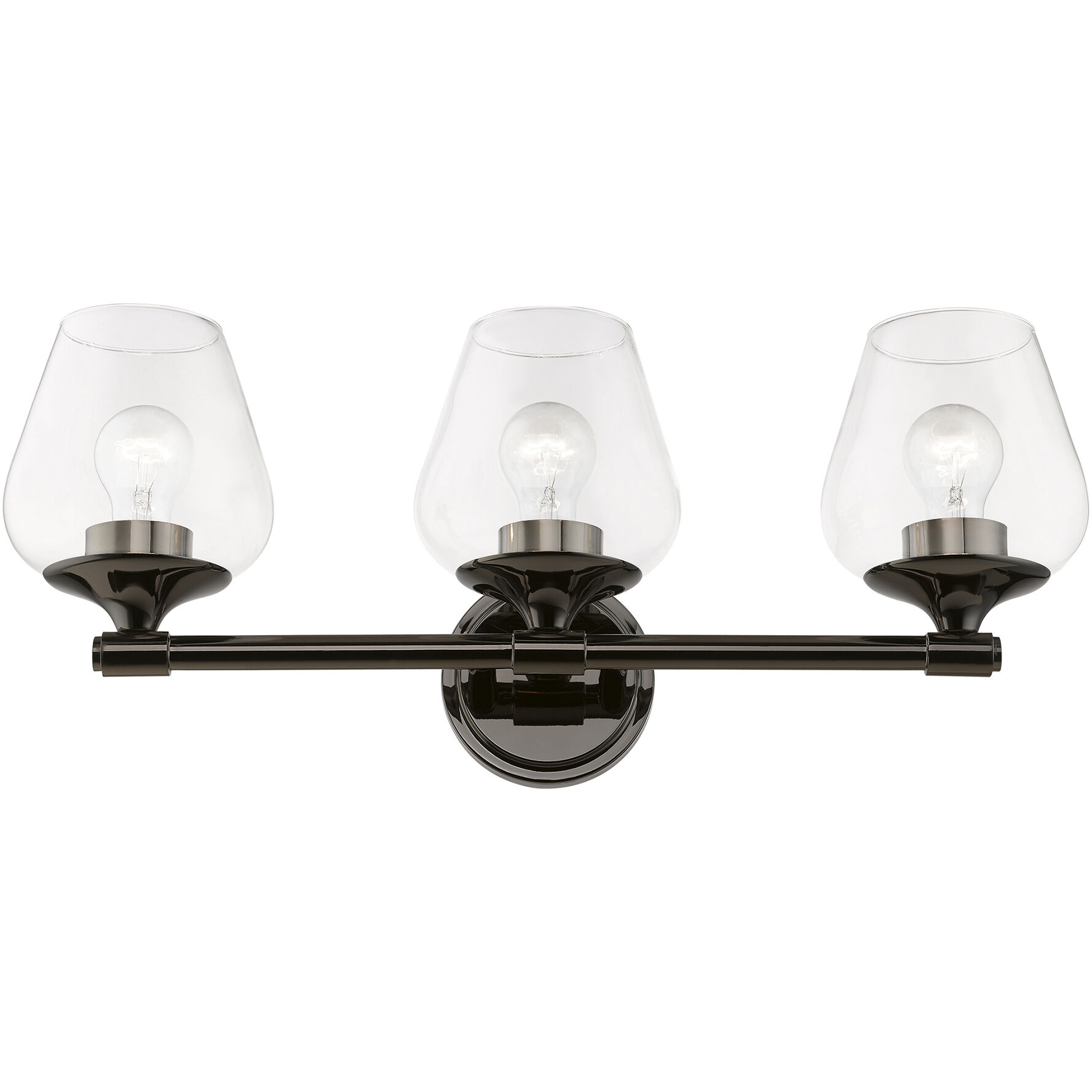 Willow 3 Light 23 inch Black Chrome Vanity Sconce Wall Light
