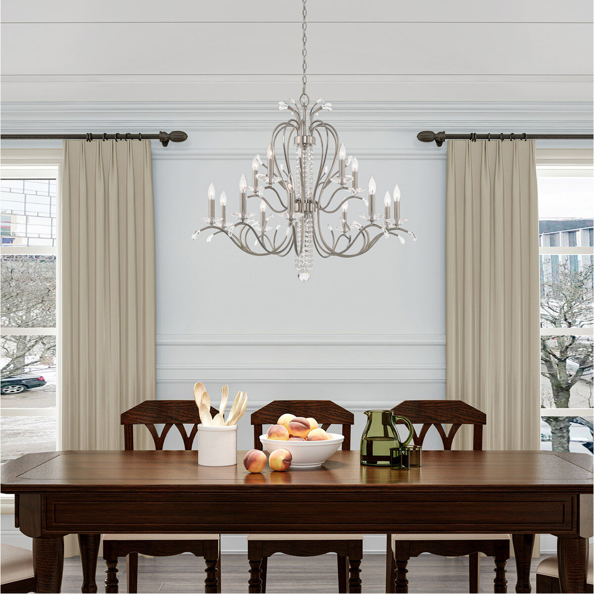 Serafina 15 Light 38 inch Brushed Nickel Chandelier Ceiling Light