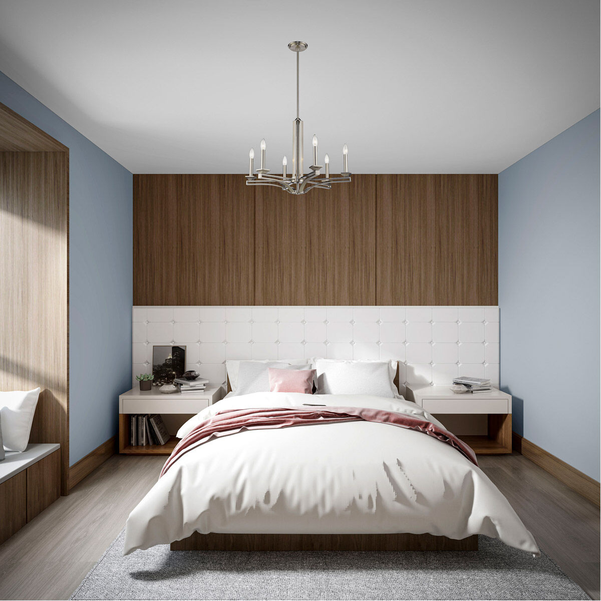 Trumbull 6 Light 26 inch Brushed Nickel Chandelier Ceiling Light