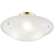 Oasis 3 Light 16 inch Polished Brass Semi-Flush Mount Ceiling Light