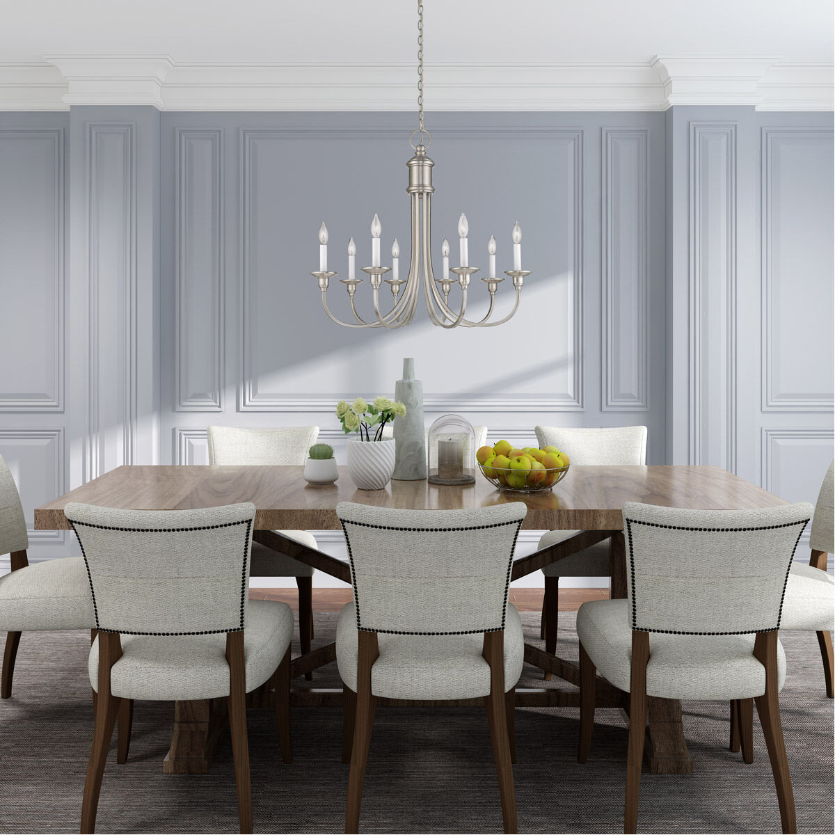 Cranford 8 Light 30 inch Brushed Nickel Chandelier Ceiling Light