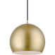 Piedmont 1 Light 10 inch Soft Gold with Polished Brass Accents Pendant Ceiling Light