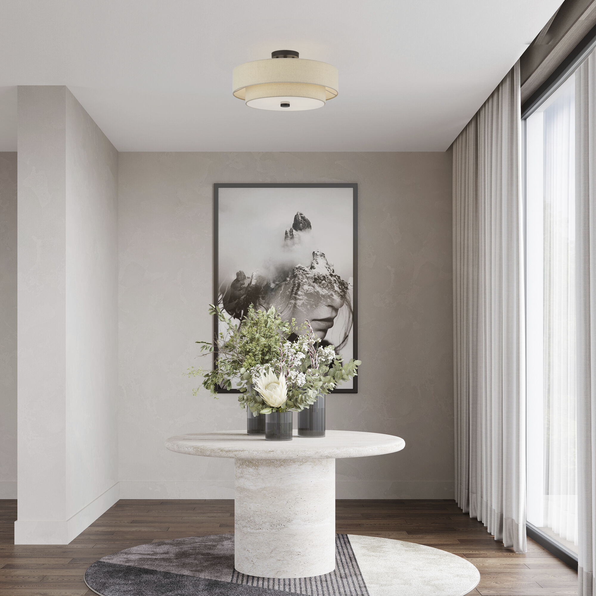 Bellingham 4 Light 18 inch Bronze Semi Flush Mount Ceiling Light, Large