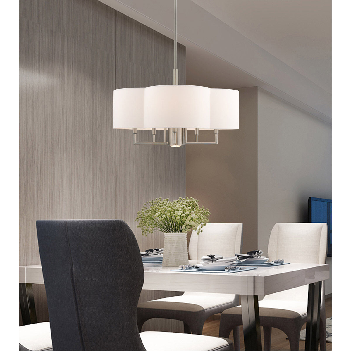 Chelsea 6 Light 24 inch Brushed Nickel Pendant Chandelier Ceiling Light