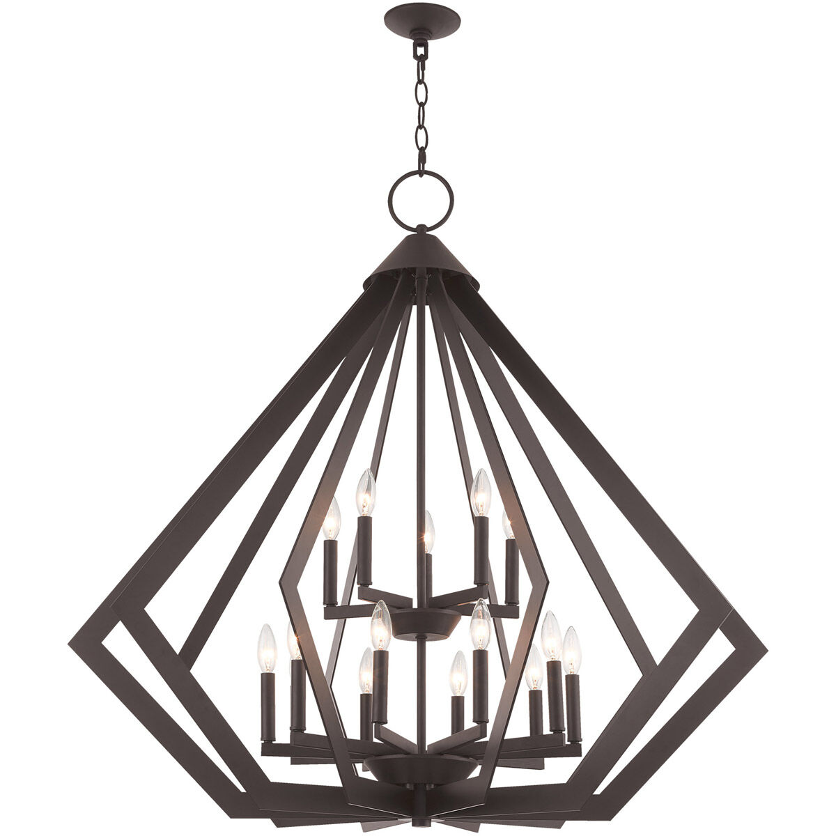 Prism 15 Light 42 inch Bronze Foyer Chandelier Ceiling Light