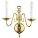 Williamsburgh 2 Light 13 inch Polished Brass Wall Sconce Wall Light