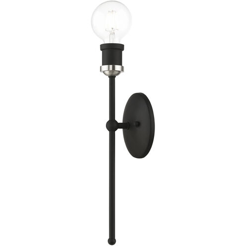 Lansdale 1 Light 5 inch Black with Brushed Nickel Accents ADA Single Sconce Wall Light, Single