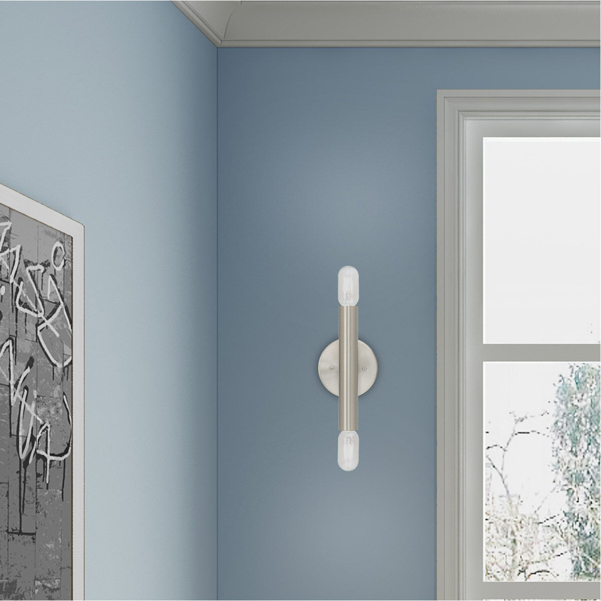 Copenhagen 2 Light 5 inch Brushed Nickel ADA ADA Wall Sconce Wall Light