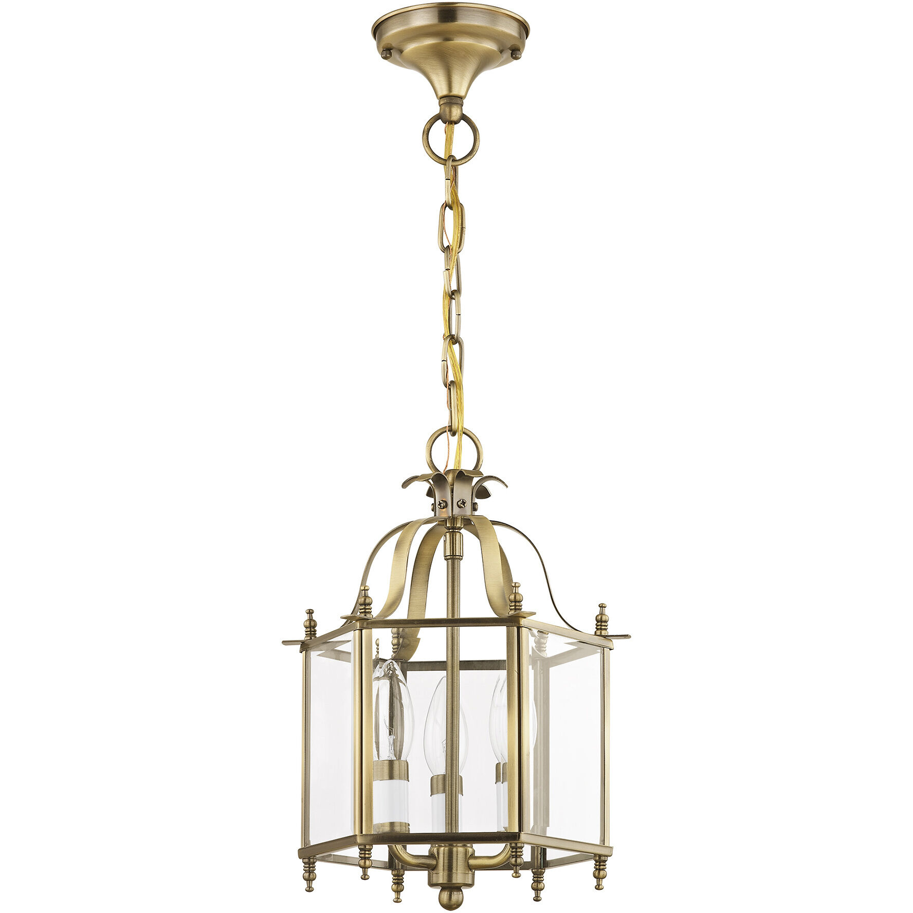 Livingston 3 Light 10 inch Antique Brass Convertible Mini Pendant/Ceiling Mount Ceiling Light
