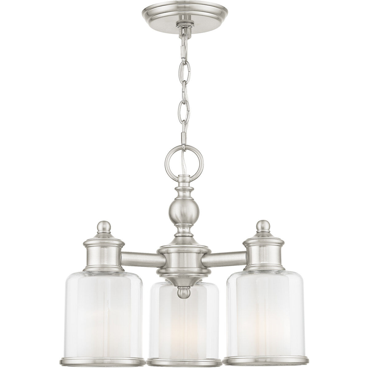 Middlebush 3 Light 16 inch Brushed Nickel Convertible Mini Chandelier/Ceiling Mount Ceiling Light