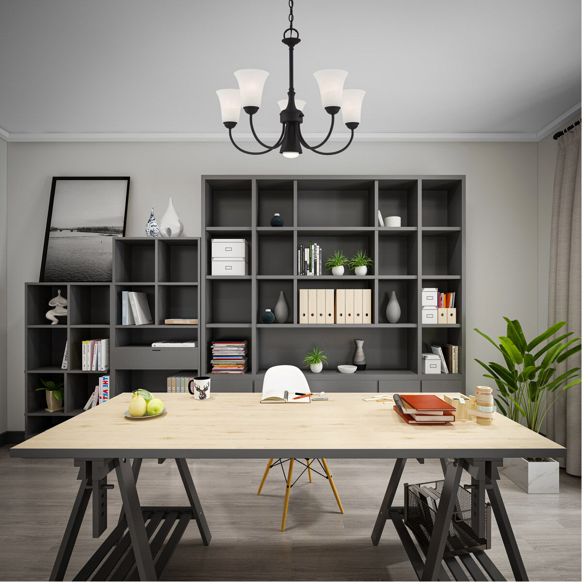 Ridgedale 6 Light 26 inch Black Chandelier Ceiling Light