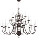 Williamsburgh 22 Light 42 inch Bronze Chandelier Ceiling Light