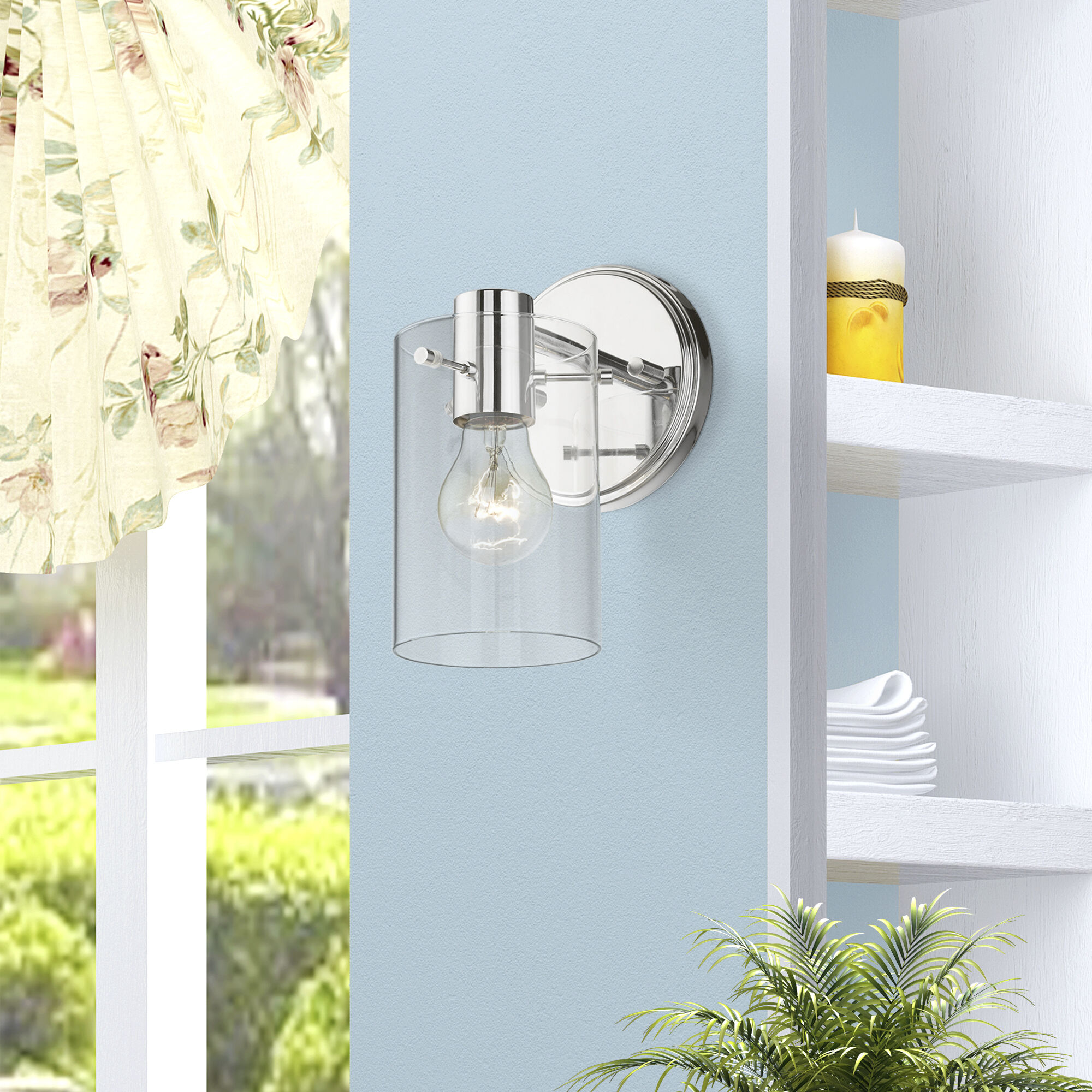 Munich 1 Light 5 inch Polished Chrome Single Sconce Wall Light, Single