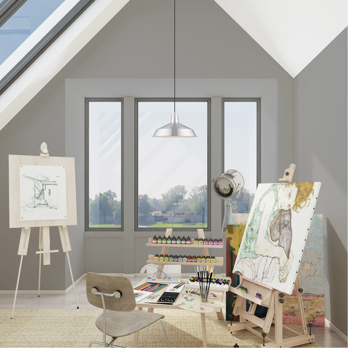 Allison 1 Light 16 inch Brushed Aluminum Mini Pendant Ceiling Light