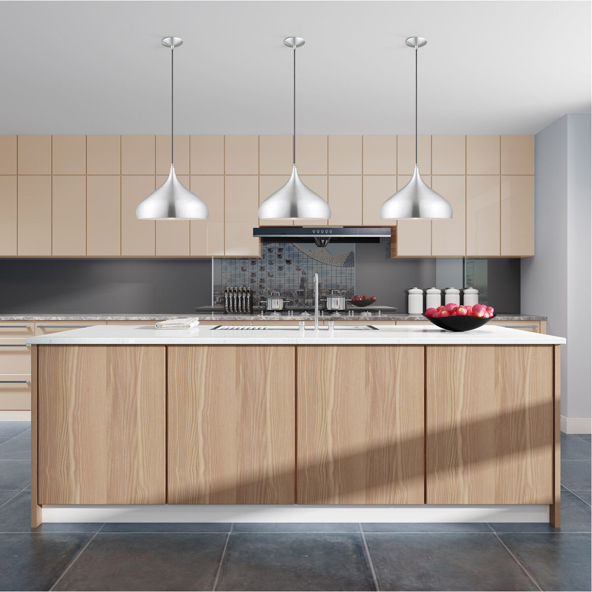 Allison 1 Light 16 inch Brushed Aluminum Mini Pendant Ceiling Light