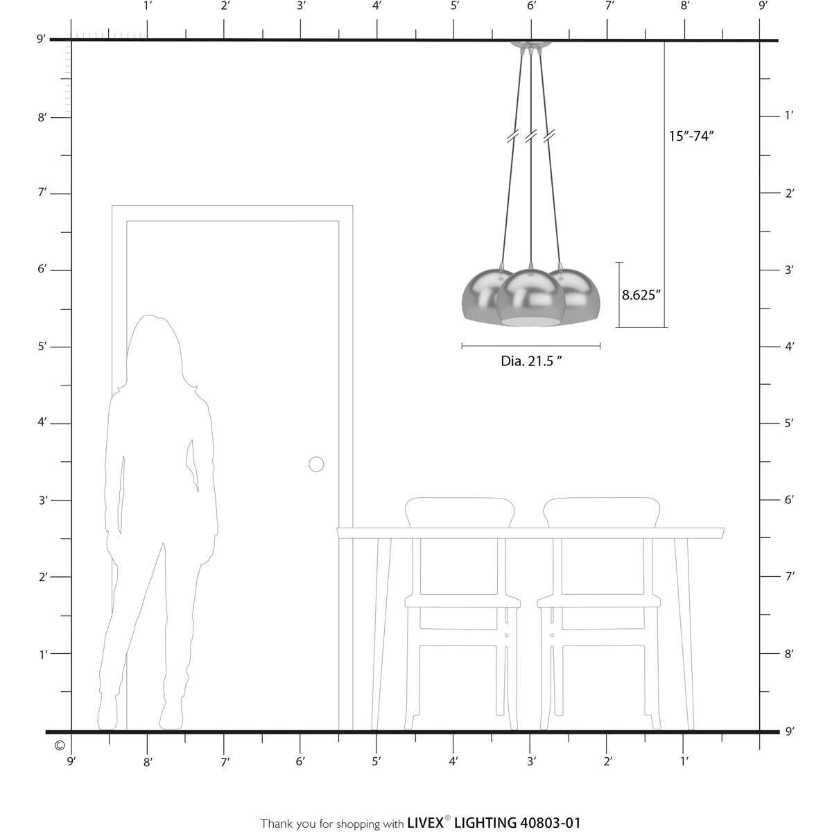Piedmont 3 Light 22 inch Antique Brass Multi Pendant Ceiling Light