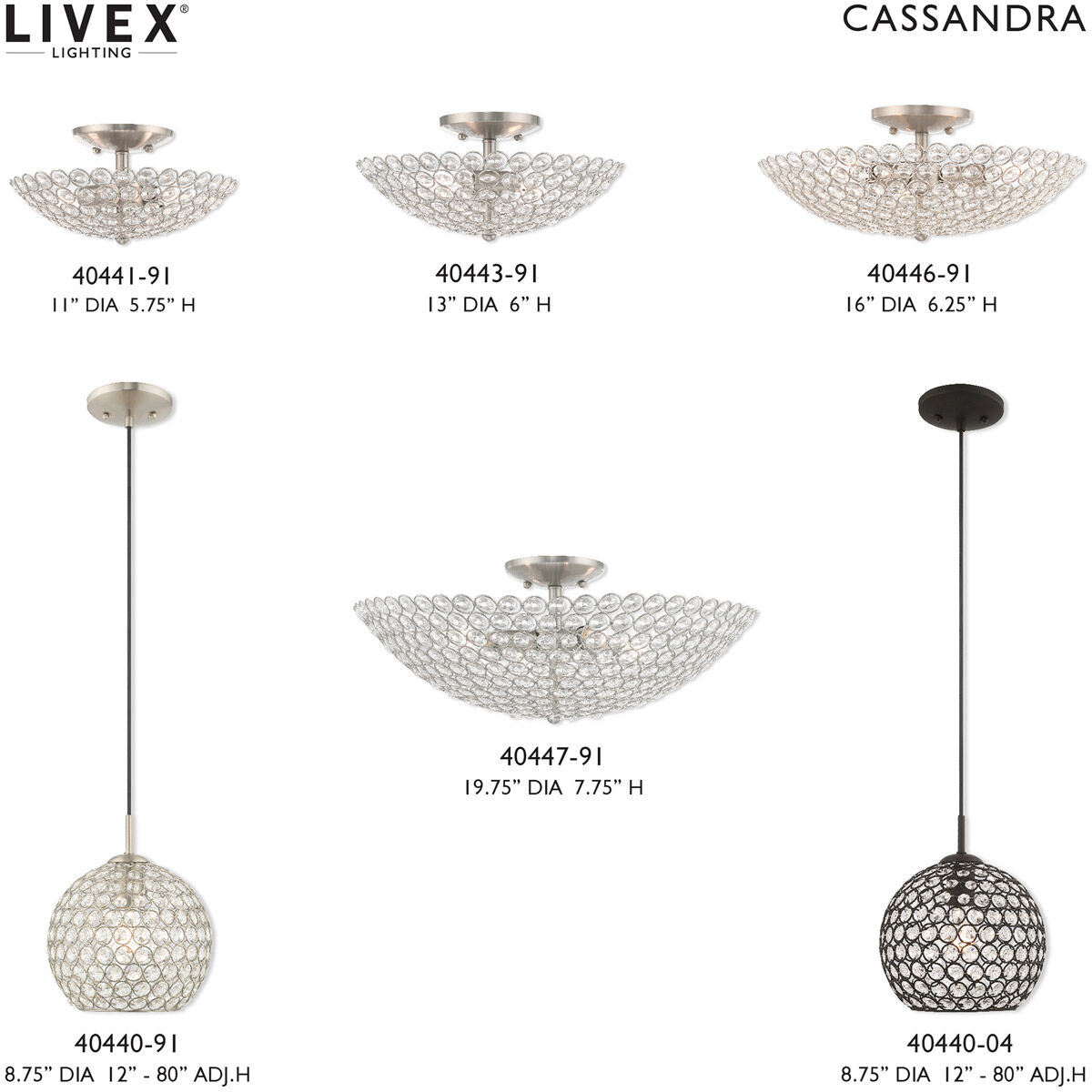 Cassandra 4 Light 20 inch Brushed Nickel Semi-Flush Mount Ceiling Light