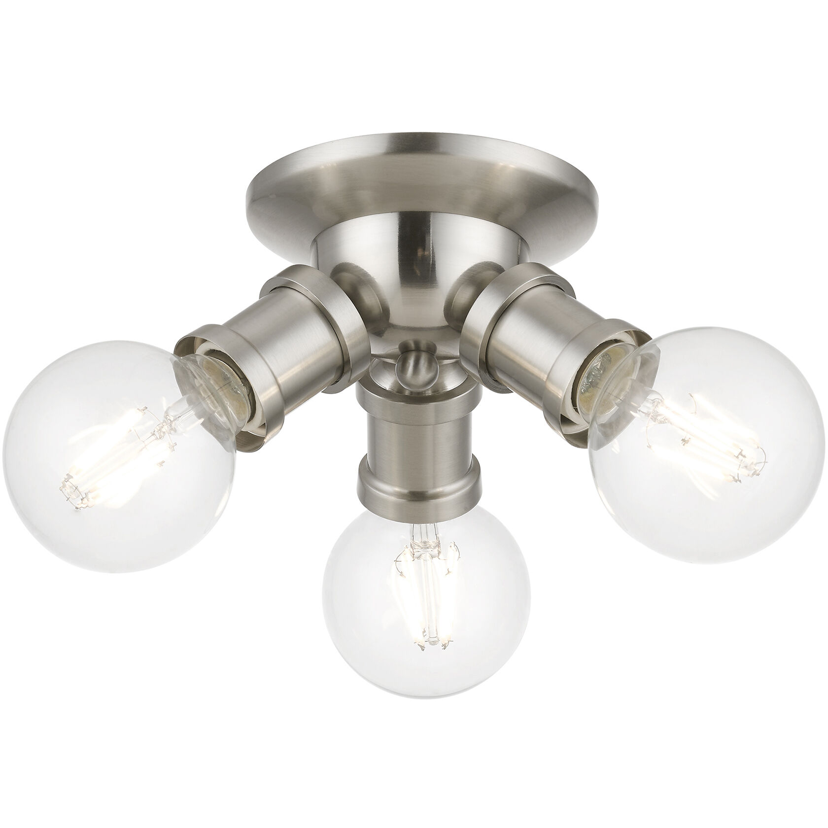 Lansdale 3 Light 7 inch Brushed Nickel Flush Mount Ceiling Light