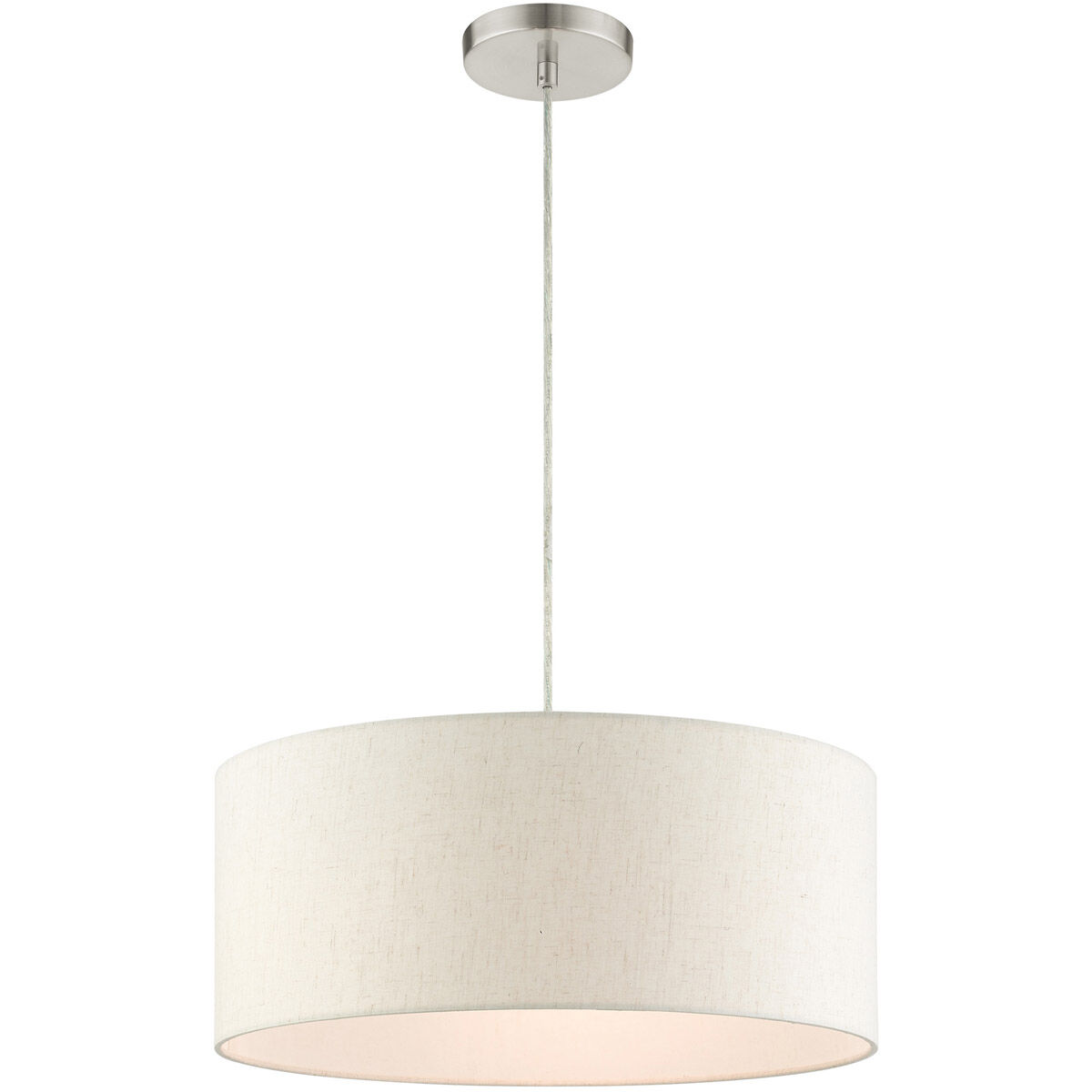 Meadow 3 Light 18 inch Brushed Nickel Drum Pendant Ceiling Light 