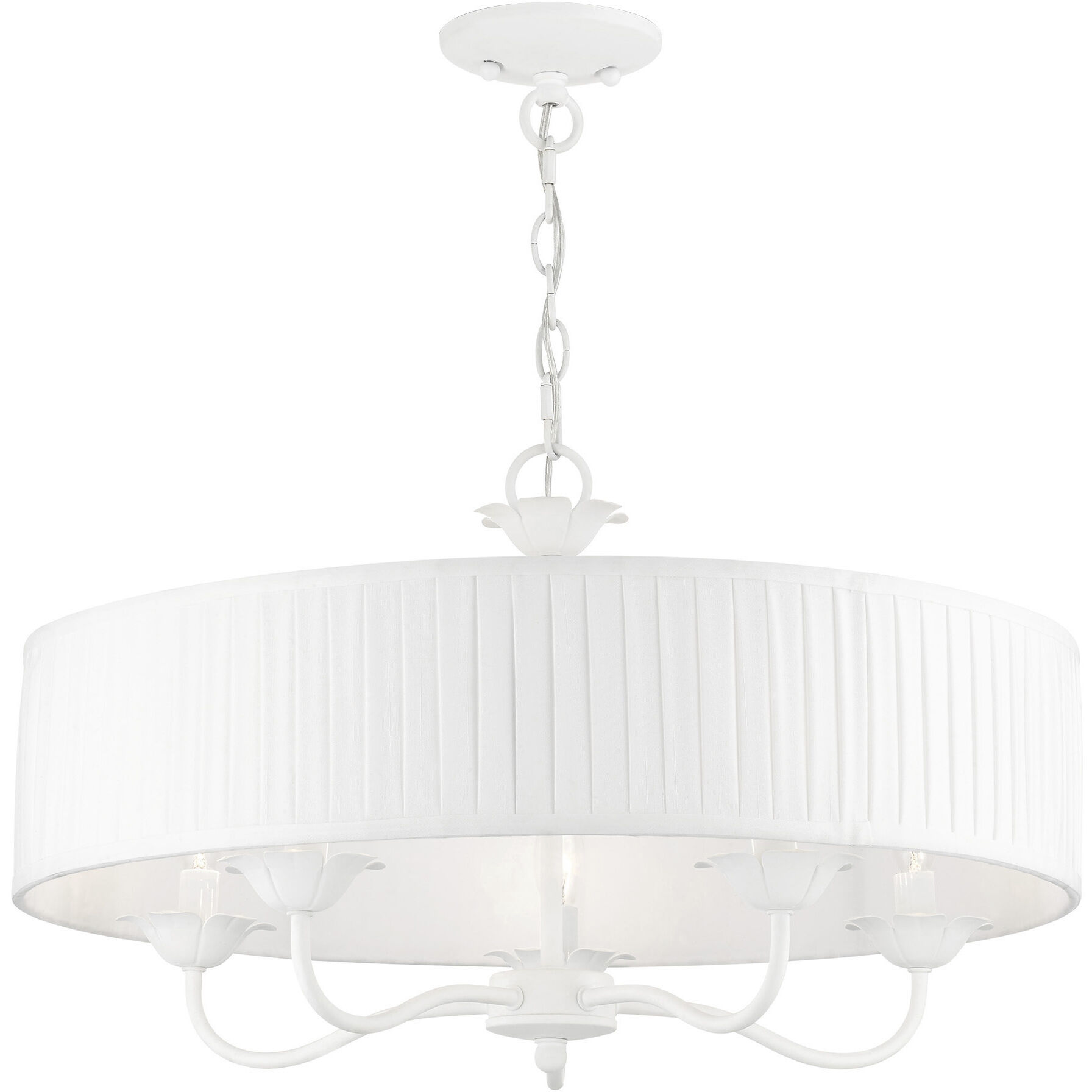 Edinburgh 5 Light 23 inch White Pendant Chandelier Ceiling Light